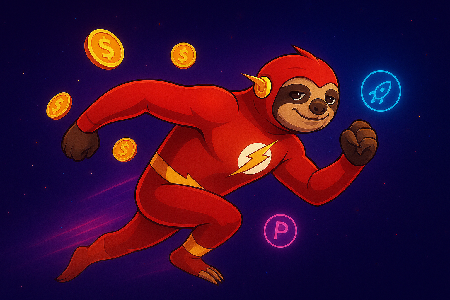 Flash Speed - Sloth Superhero