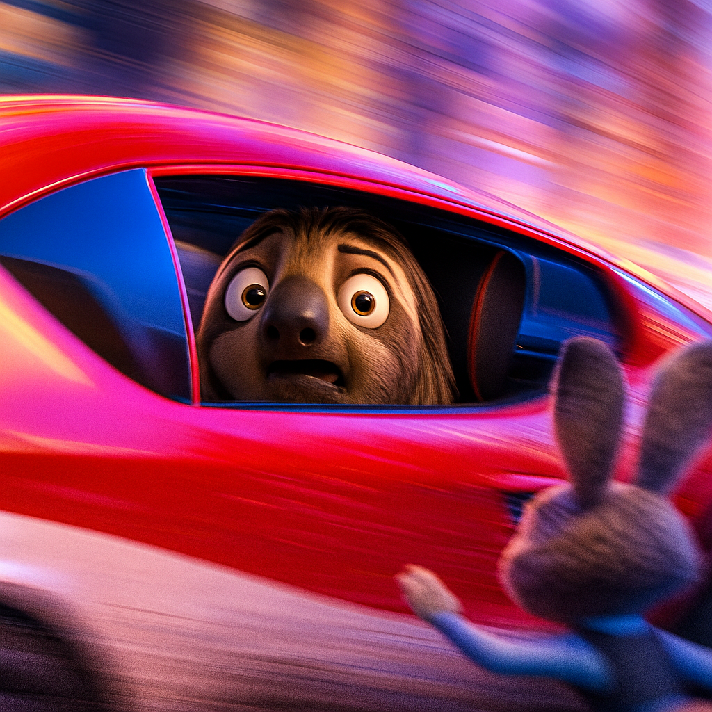 Flash Speed - Sloth in Red Car